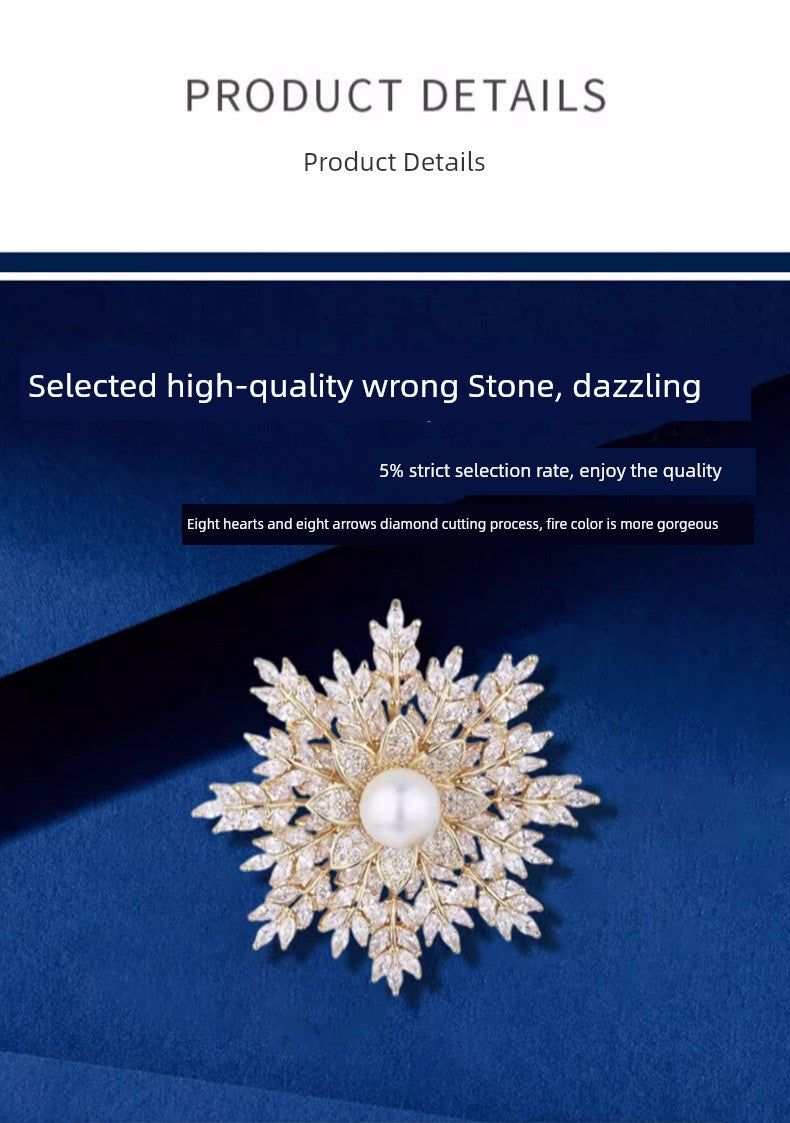 Women's Day Gift to Give Mom for Wife High-End Corsage Brooch Female Classy Exquisite Pin Accessories Fancy