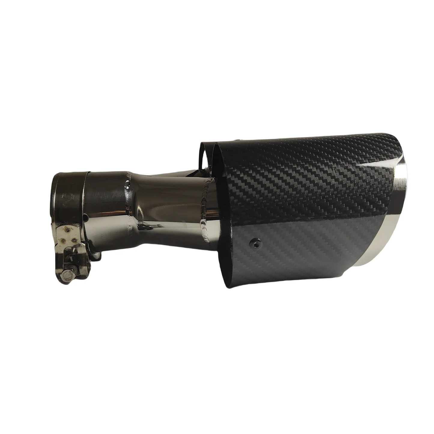 1 Pcs Universal Car Carbon Fibre Tail Throat Silencer Same Length Polish Y-Shaped Double Out Twill Glossy Exhaust Muffler Tip