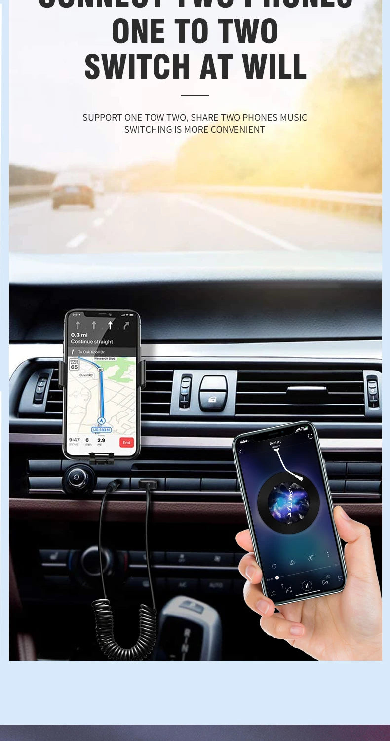 New Upgrades Bluetooth 5.4 Audio Receiver USB To 3.5mm AUX Car Wireless Music Adapter With HD MIC For Car Kit Wired Speaker