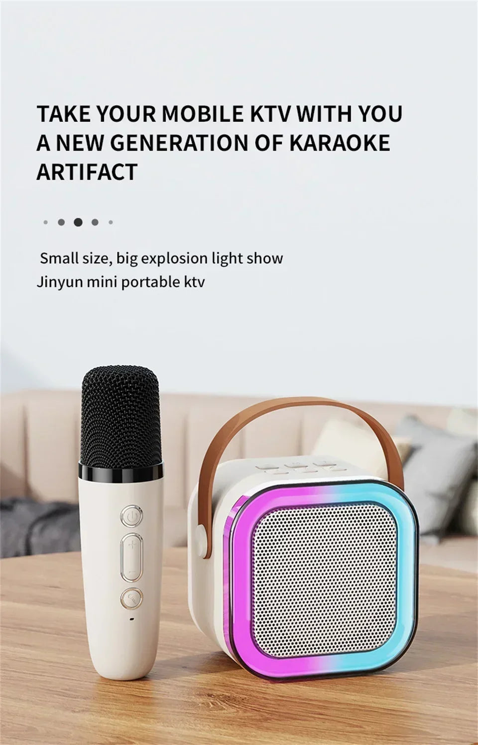 Machine Bluetooth K12 Wireless Microphone Karaoke Speaker KTV HIFI Stereo Sound RGB Colorful LED Lights For Outdoor Home Party