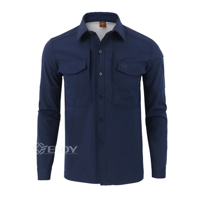 Winter autumn ESDY Brand Men s Sports t Shirt Warm Long Sleeve Shirt 100% Cotton Anti-wear Working Cargo Hiking Shirts