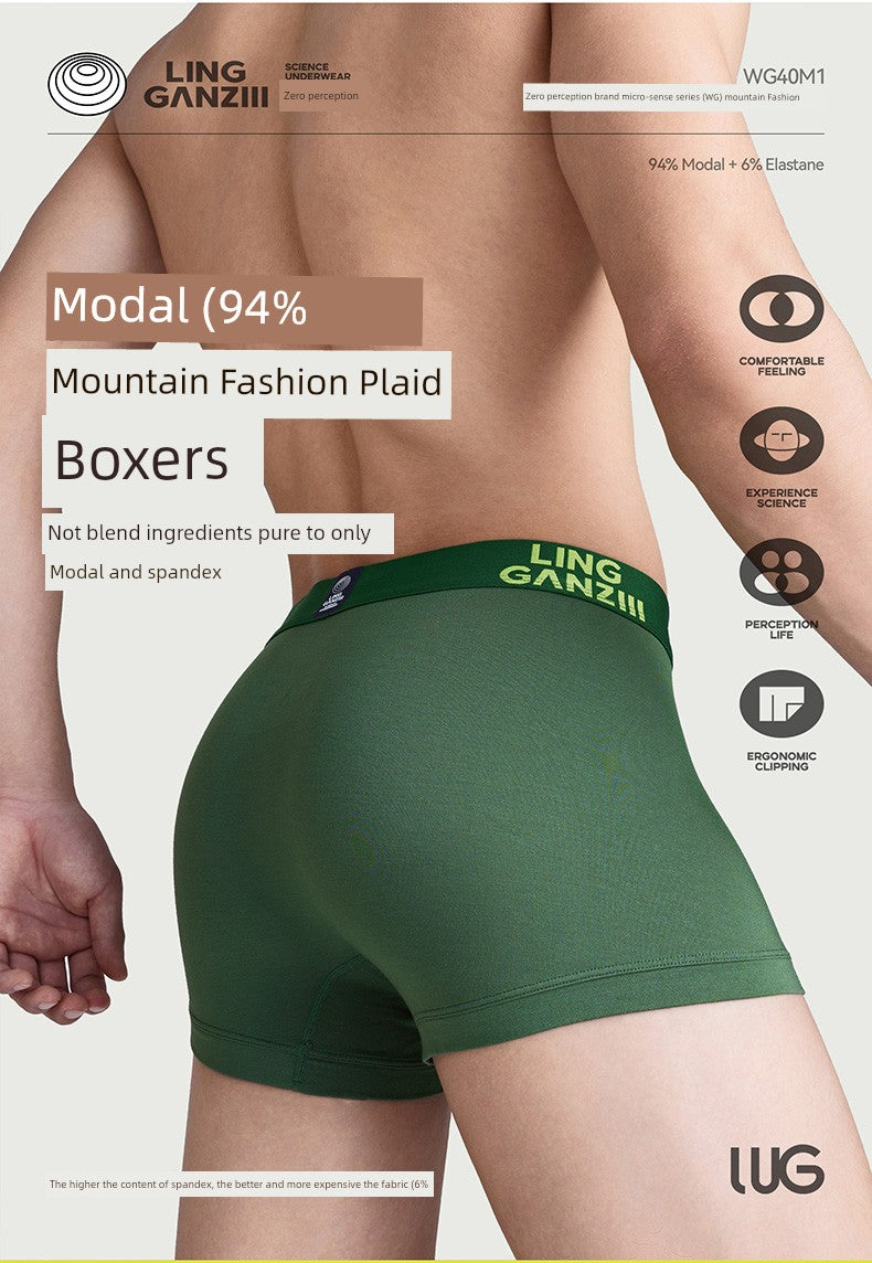 Zero Perception Men Underwear Classy Modal Boys Boxers Boxers Mid Waist Sports Underpants Wg40m1