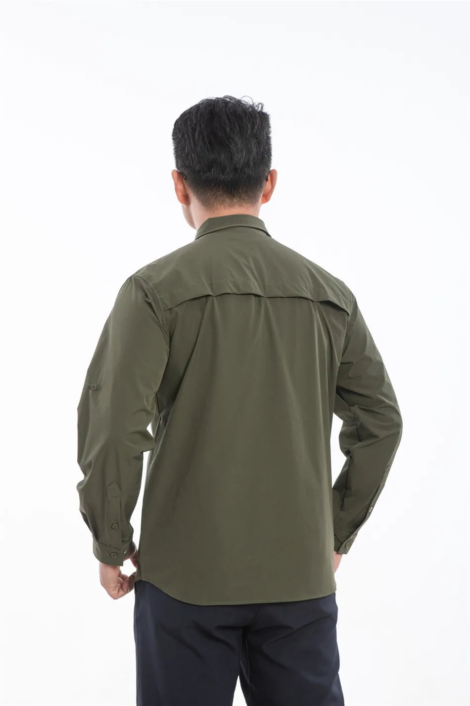 Outdoor Elastic Quick Drying Tactical Shirt Commuting Hunting Hiking Shirt Breathable Wear-resistant Splashproof Sports Shirt