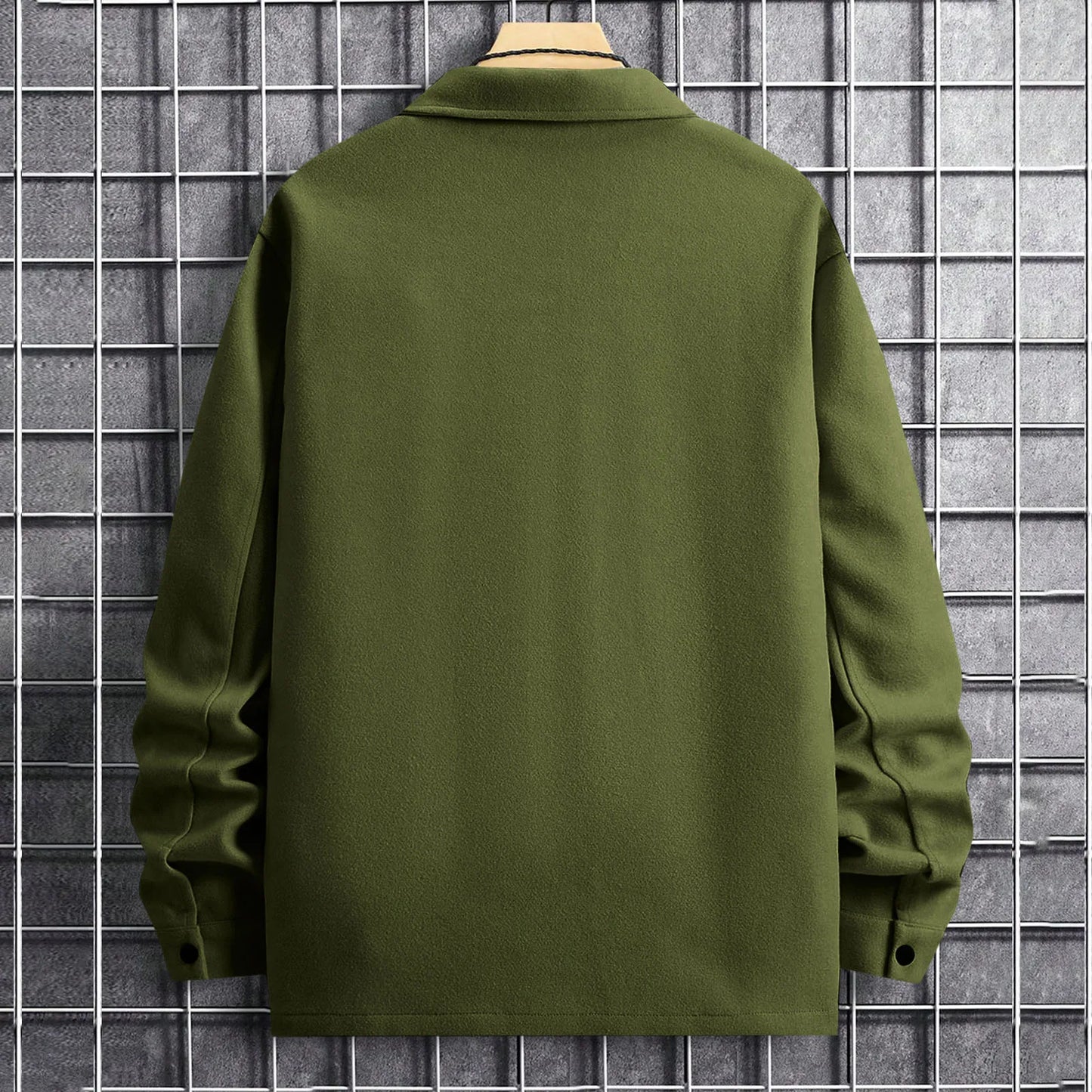 Men's Classic Solid Color Casual Shirt Jacket Long Sleeve Lightweight Button Down Jacket Coat Spring And Autumn Mens Outerwear