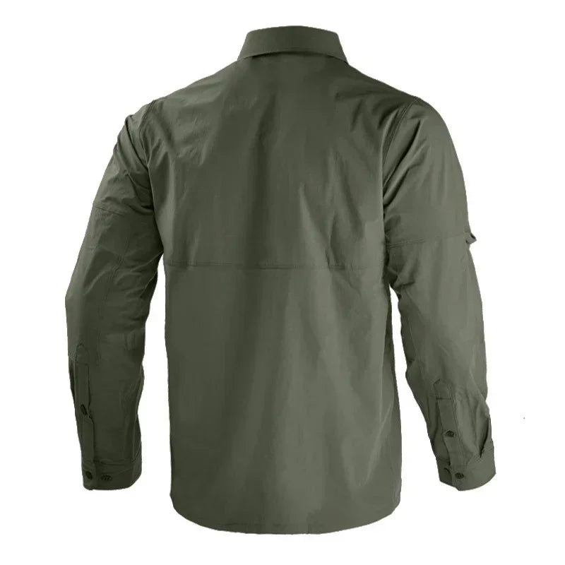 Casual Shirt Camping Tactical Shirts for Men Lightweight Quick Drying Hiking Long Sleeve Work Cargo Airsoft Hunting Clothes