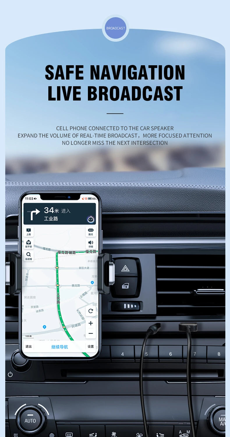 New Upgrades Bluetooth 5.4 Audio Receiver USB To 3.5mm AUX Car Wireless Music Adapter With HD MIC For Car Kit Wired Speaker
