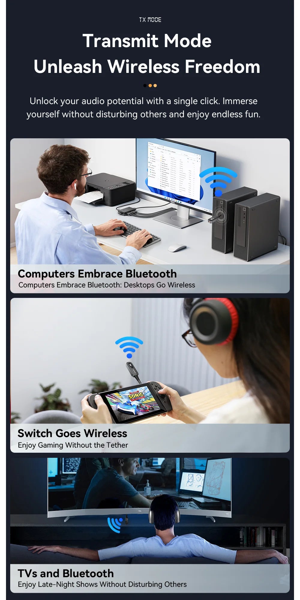 Essager Bluetooth 5.1 Audio Receiver Transmitter 3.5MM 3.5 AUX With Mic Stereo Music Wireless Adapter For PC TV Car Speakers