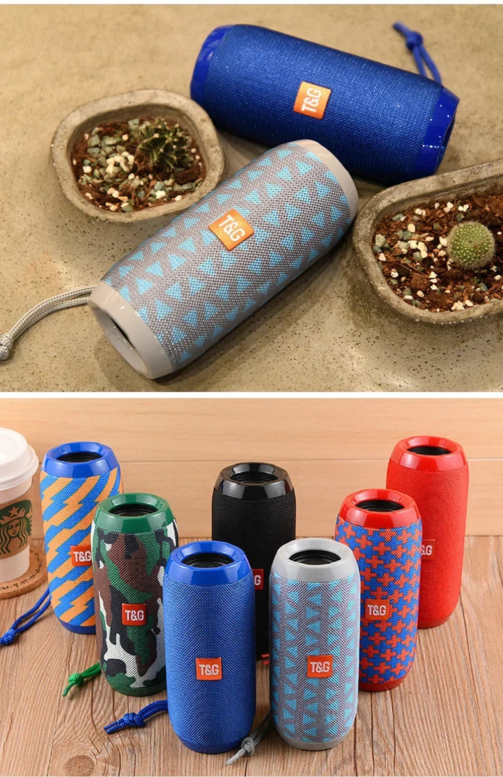 TG117 Portable Bluetooth Speaker TWS Wireless Dual Bass Outdoor Column Boombox FM AUX TF Card Music Player For Camping Riding