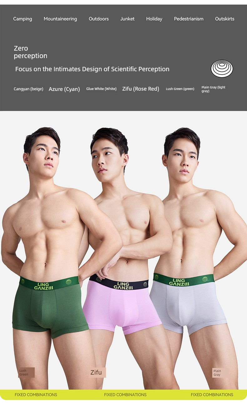 Zero Perception Men Underwear Classy Modal Boys Boxers Boxers Mid Waist Sports Underpants Wg40m1