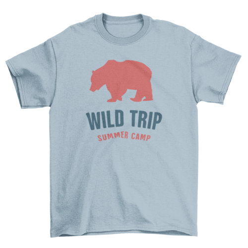 Wild Travel Trip Summer Camp Under a Bear Silhouette Adventure t-shirt