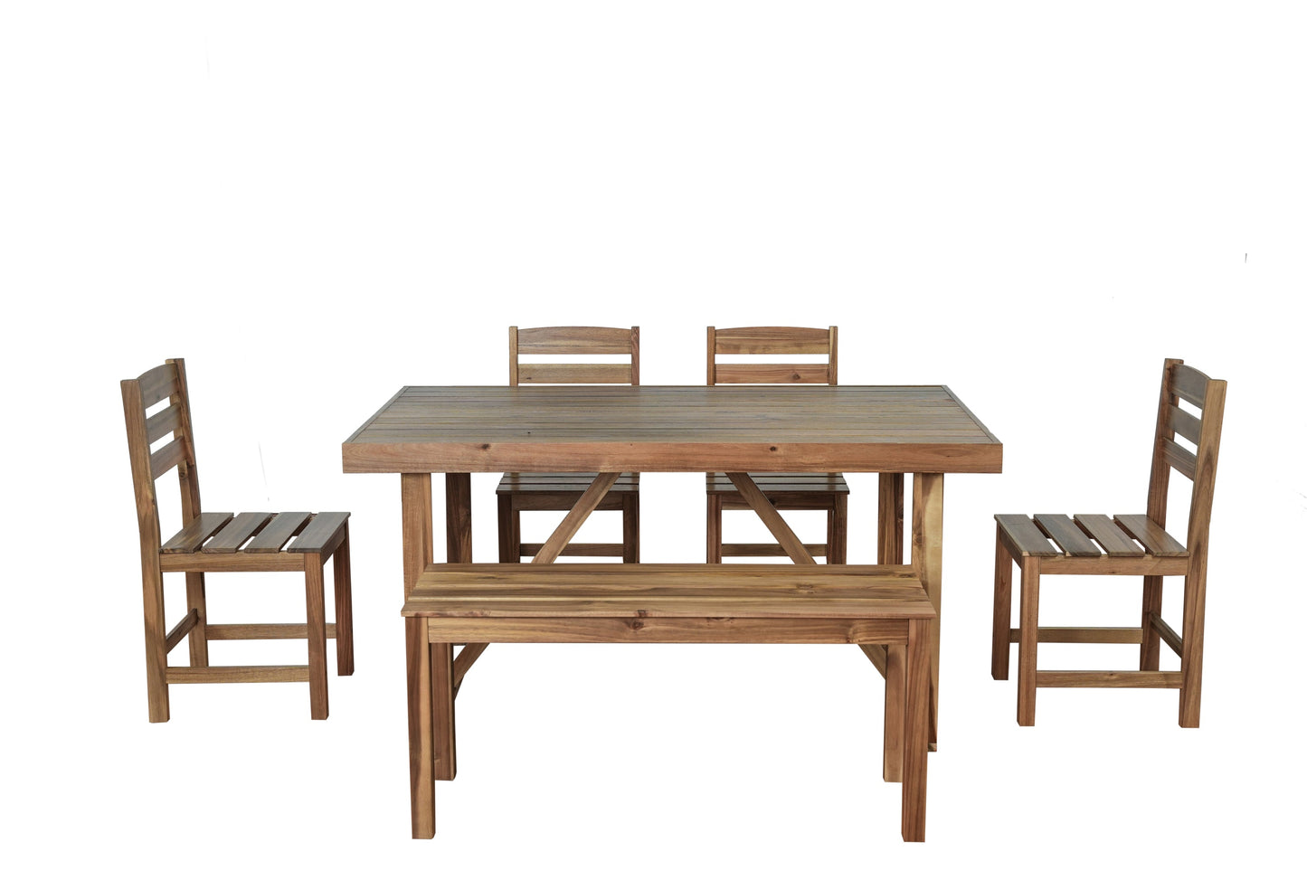 High-quality Acacia Wood Outdoor Table and Chair Set, Suitable for