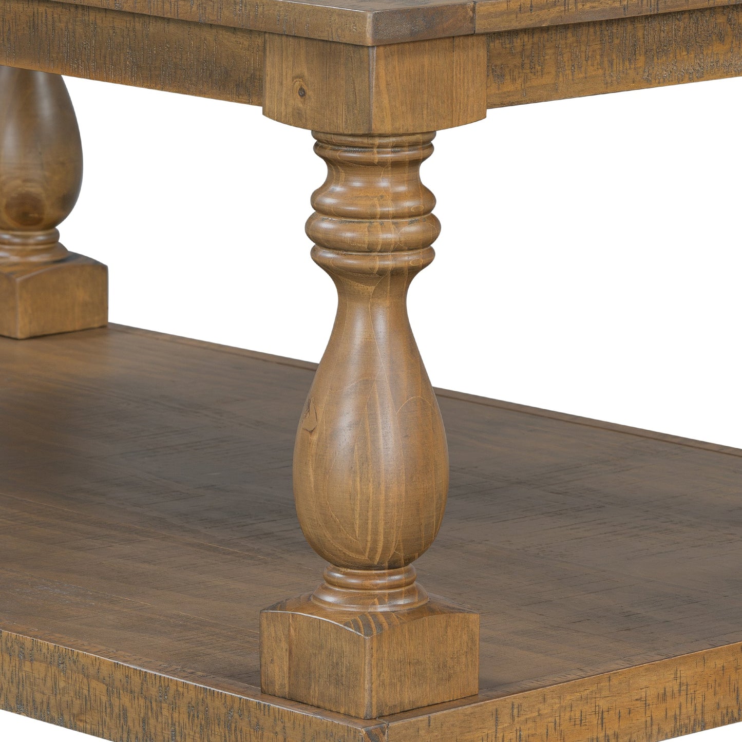 Vintage Coffee Table Featuring Artistic Vase Column Legs and Luxurious