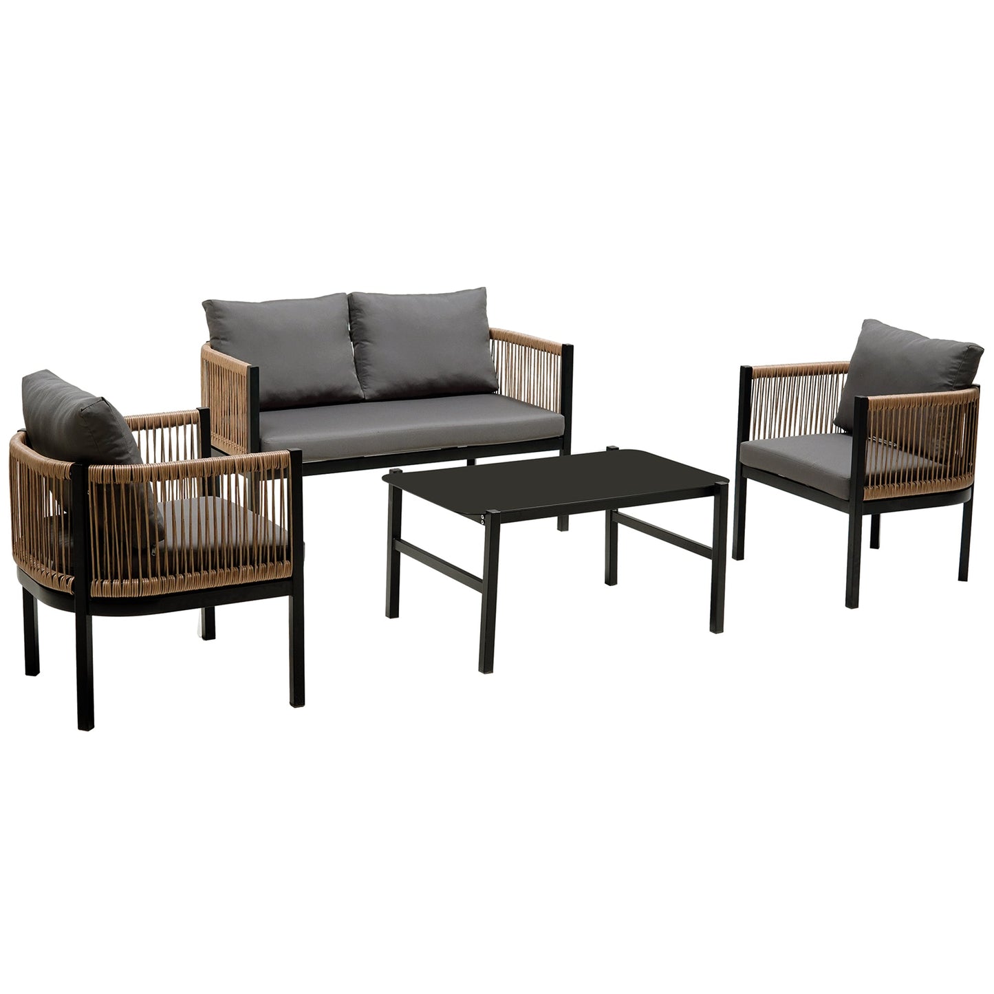 Multi-person Outdoor Sofa Combination with A Table, Suitable for