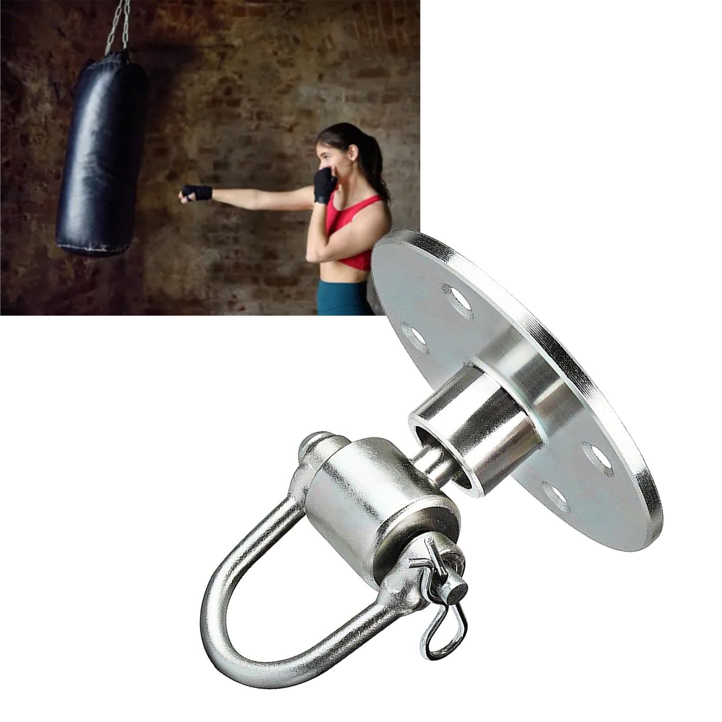 Punching Bag Mount Hanger Iron Mount Hook Swivel Easy Installation Ceiling Boxing Accessory for Home Gym Workout