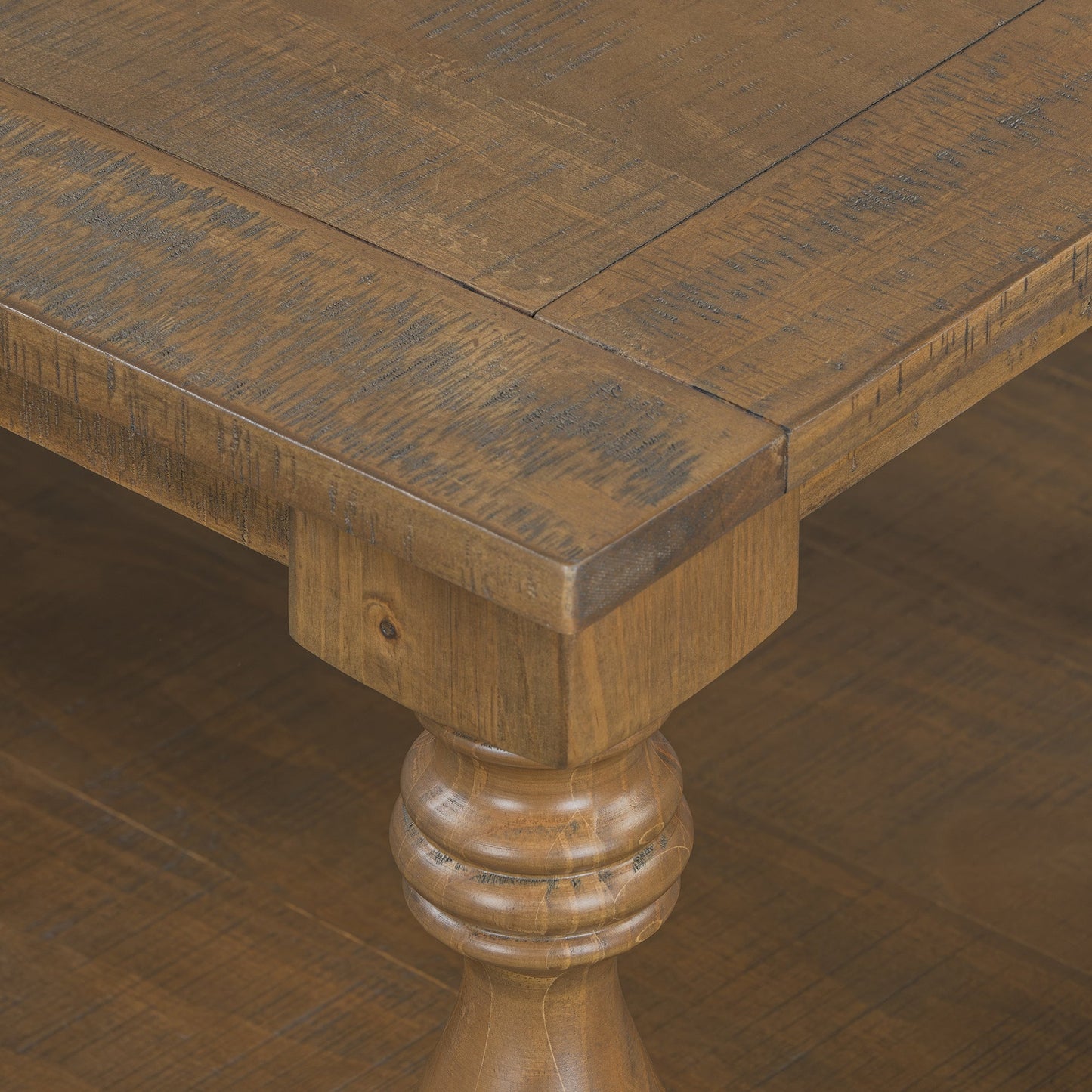 Vintage Coffee Table Featuring Artistic Vase Column Legs and Luxurious