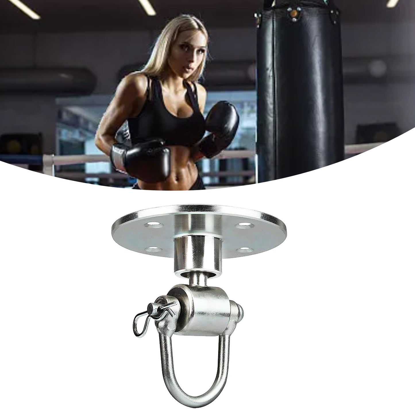 Punching Bag Mount Hanger Iron Mount Hook Swivel Easy Installation Ceiling Boxing Accessory for Home Gym Workout