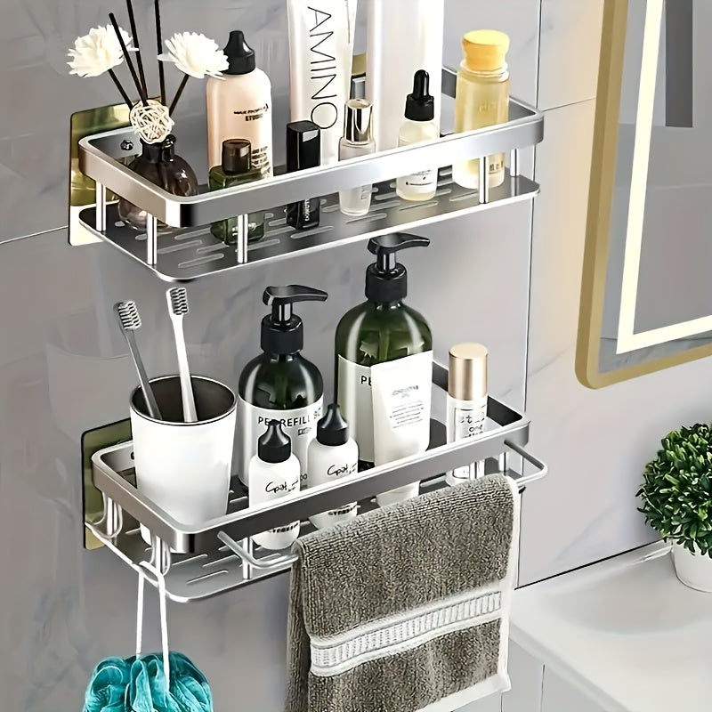 NoDrill WallMounted Bathroom Kitchen Storage Shelf