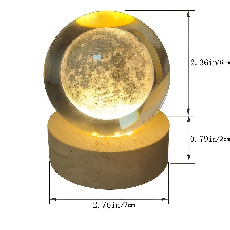3D Galaxy Crystal Ball Night Light Warm Yellow