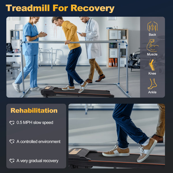 Wood Grain Decorative Walking Mat, Treadmill Under Home Office Desk