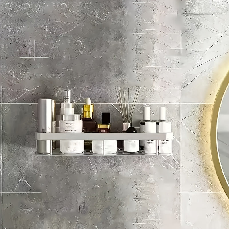 NoDrill WallMounted Bathroom Kitchen Storage Shelf