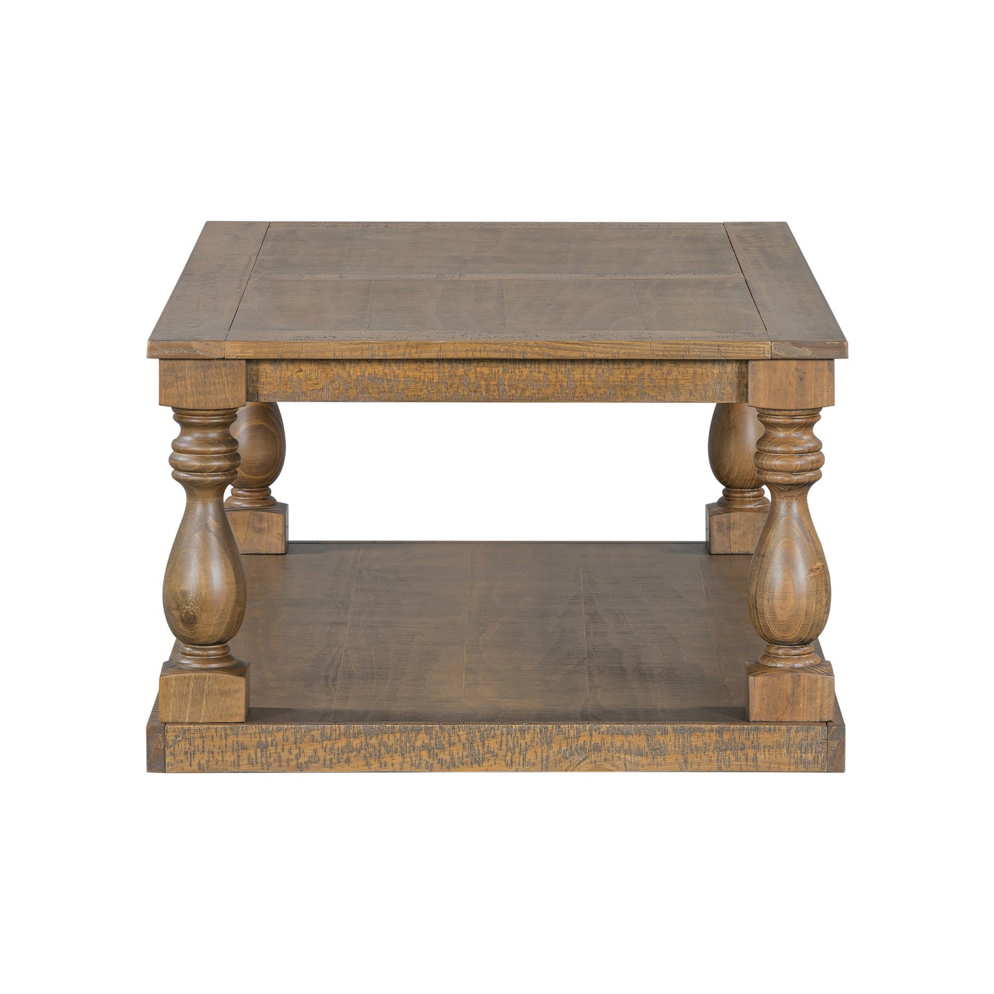 Vintage Coffee Table Featuring Artistic Vase Column Legs and Luxurious