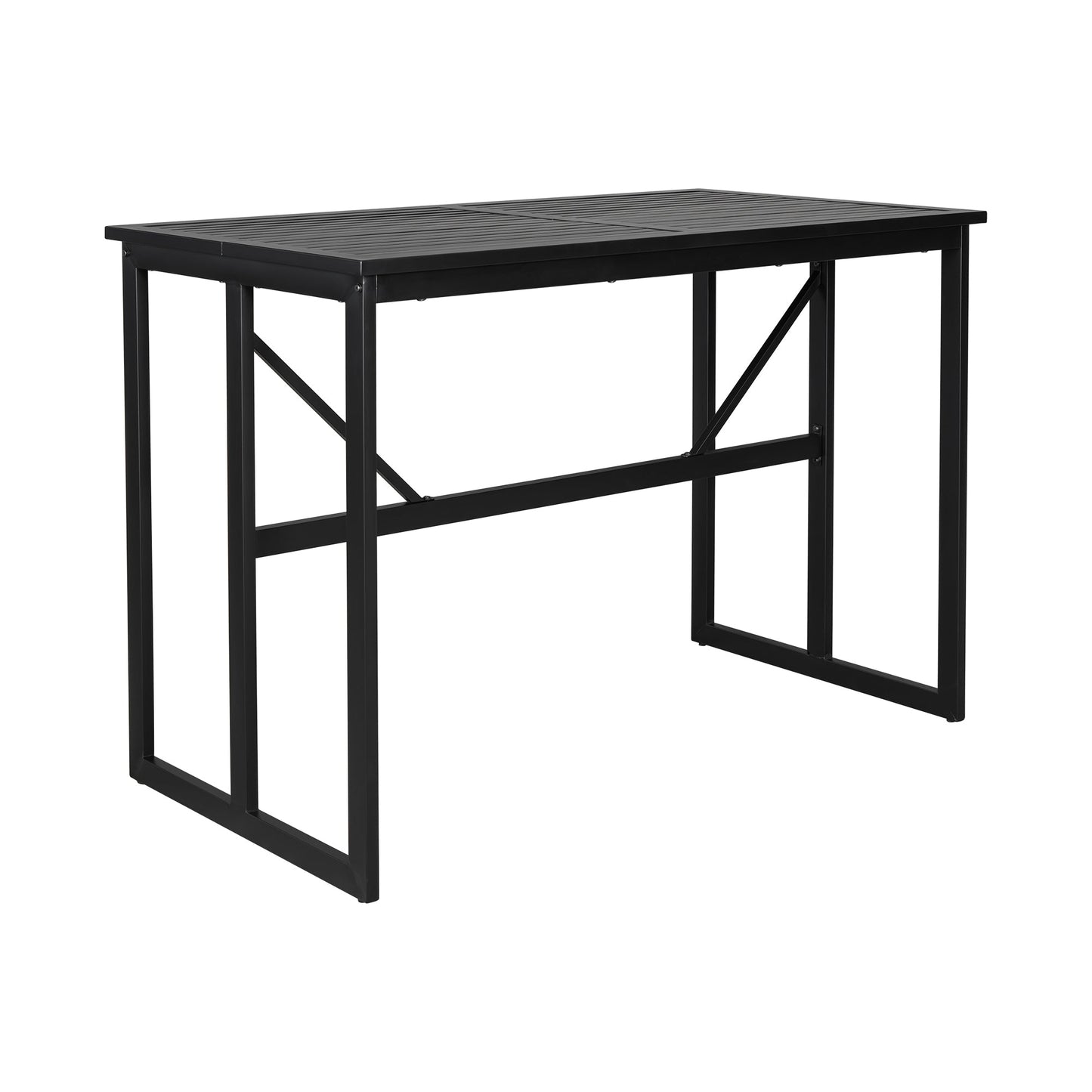 Iron Outdoor Dining Set with Acacia Wood Armrest Suitable For Patio,