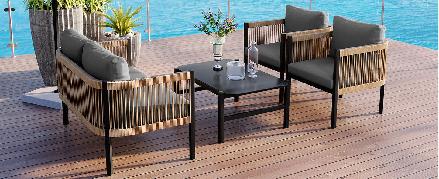 Multi-person Outdoor Sofa Combination with A Table, Suitable for