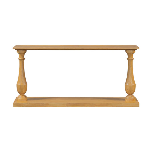 Vintage Sofa Table Console Table with Luxurious Pine Veneer and