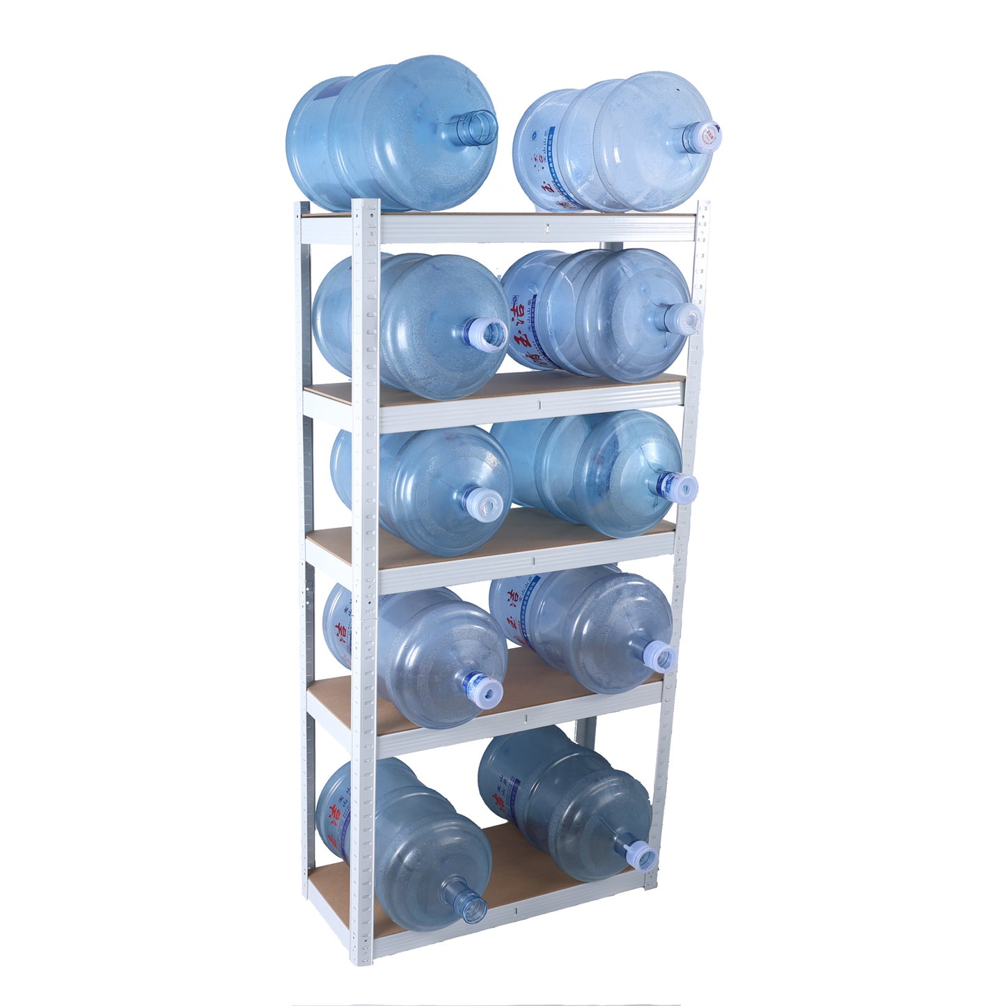 5 Layers Laminated White Metal Shelving Unit Adjustable Garage Storage Utility Rack Heavy Duty Shelf