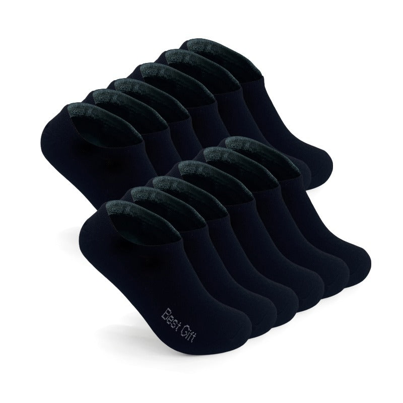 12 Pairs Of Thin Black Invisible Socks