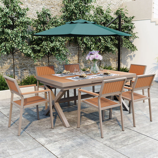 Experience Outdoor Dining Freedom with a Flexible Set Including Six
