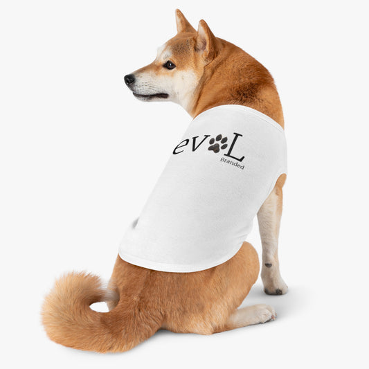 Trendy Pet Tank Top - 'evol' Paw Print Design for Stylish Pups