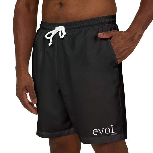 Men's Black Swim Shorts with evOL Design