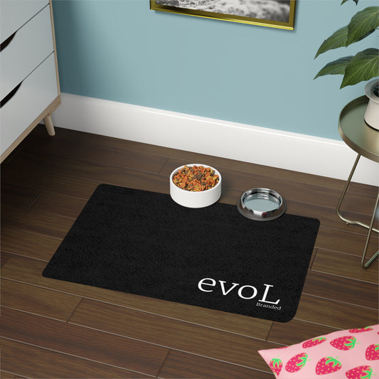 Sleek Black Pet Food Mat - Stylish Non-Slip Design for Pets