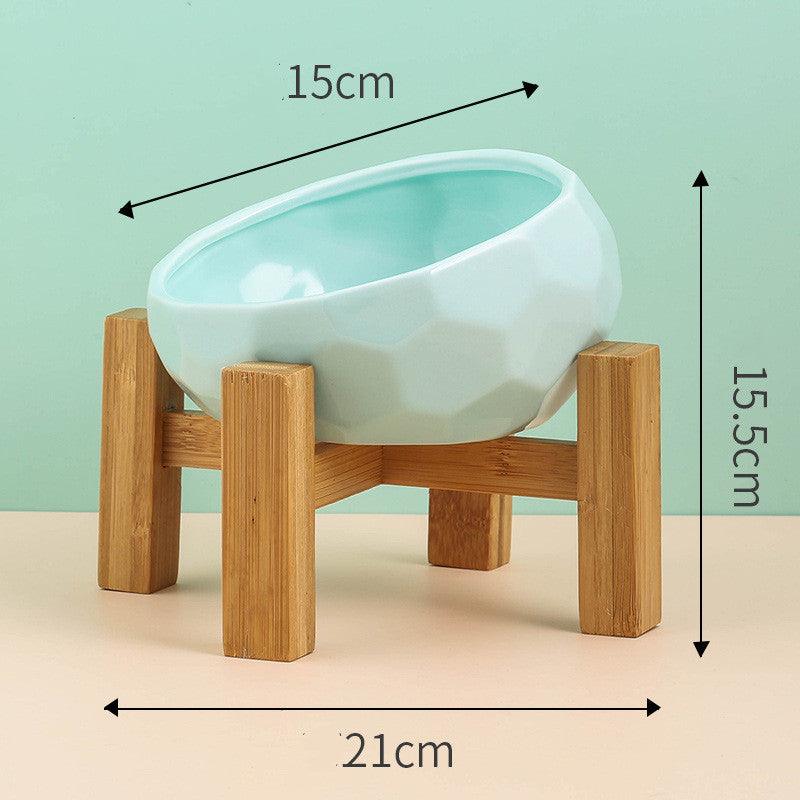 Elegant Ceramic Pet Bowl With Oblique Mouth