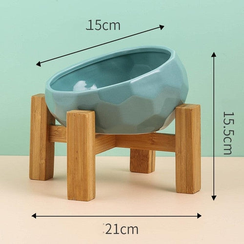 Elegant Ceramic Pet Bowl With Oblique Mouth