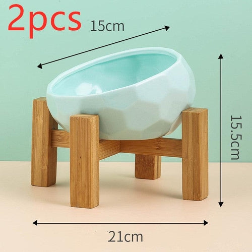 Elegant Ceramic Pet Bowl With Oblique Mouth