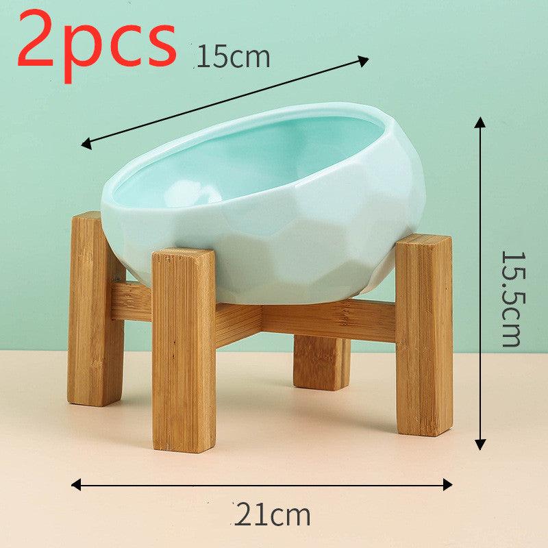 Elegant Ceramic Pet Bowl With Oblique Mouth