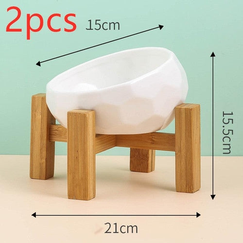 Elegant Ceramic Pet Bowl With Oblique Mouth