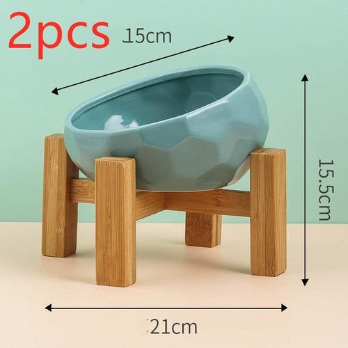 Elegant Ceramic Pet Bowl With Oblique Mouth