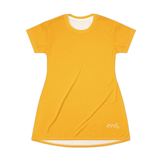 Elevate Your Style: evoL Yellow T-Shirt Dress for Casual Chic