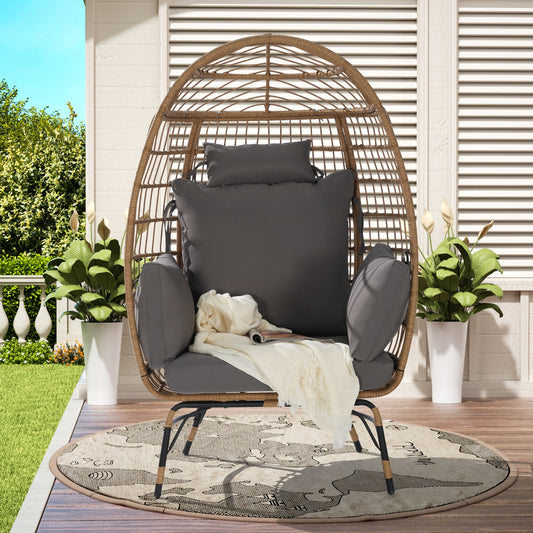 Wicker Egg Chair,Rattan Egg Chair Indoor Outdoor,Oversized Large Egg