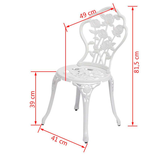 vidaXL Bistro Chairs 2 pcs Cast Aluminium White