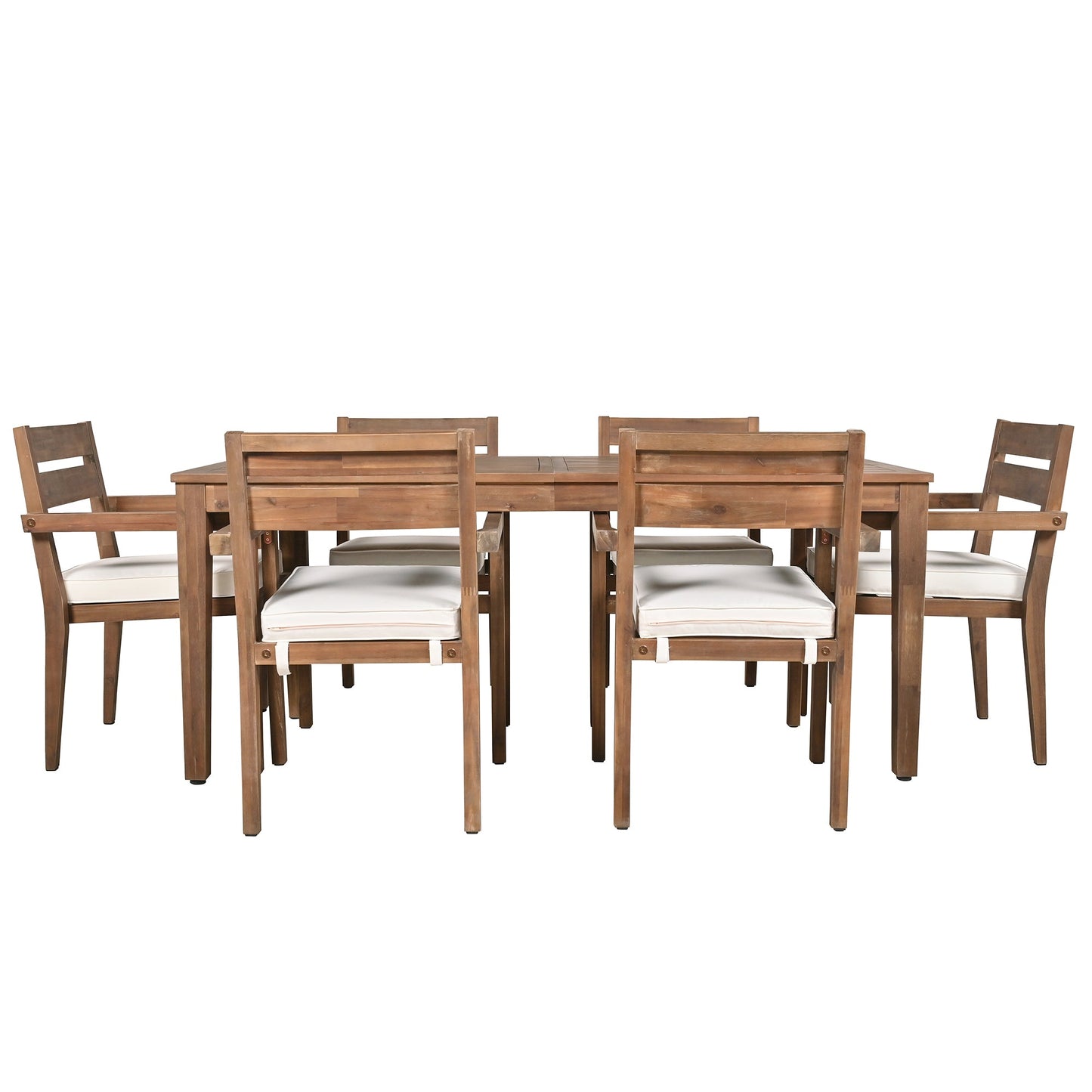Acacia Wood Outdoor Dining Table And Chairs Suitable For Patio,