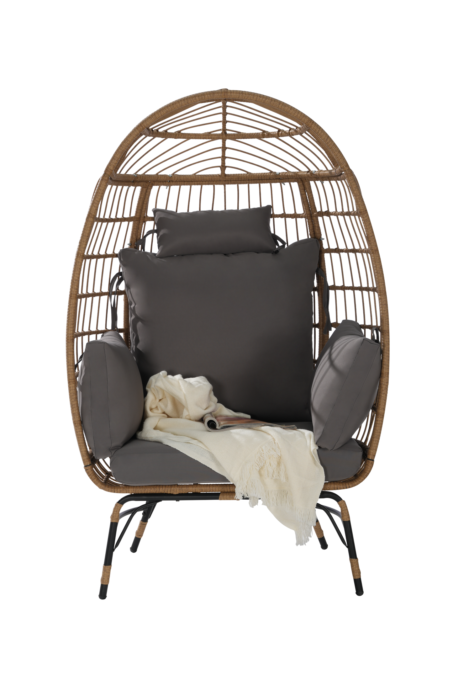 Wicker Egg Chair,Rattan Egg Chair Indoor Outdoor,Oversized Large Egg
