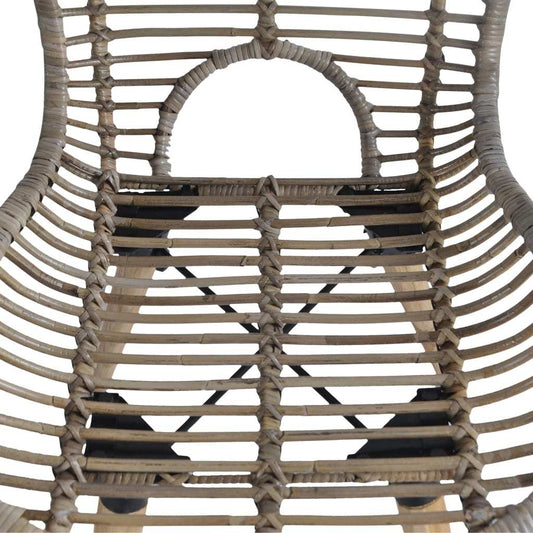 vidaXL Dining Chairs 2 pcs Brown Natural Rattan