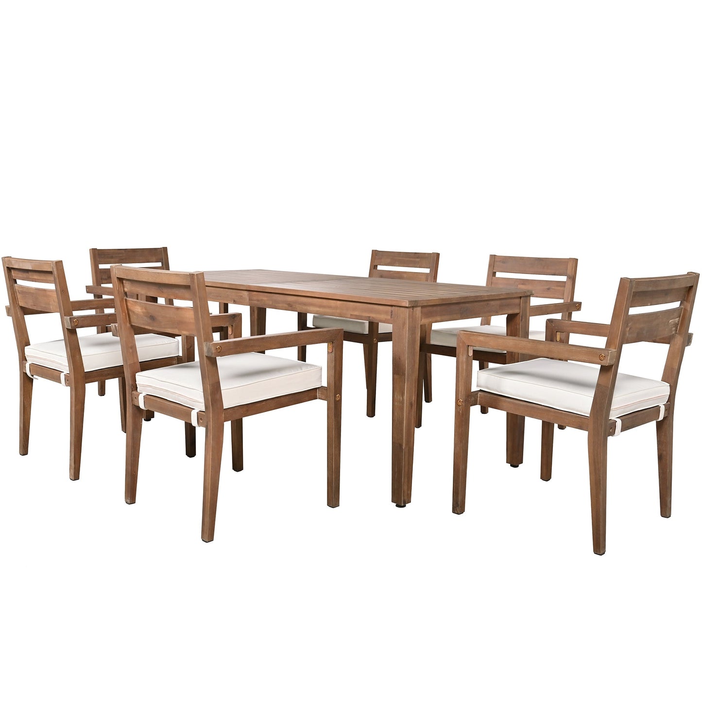 Acacia Wood Outdoor Dining Table And Chairs Suitable For Patio,
