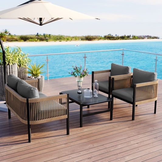 Multi-person Outdoor Sofa Combination with A Table, Suitable for