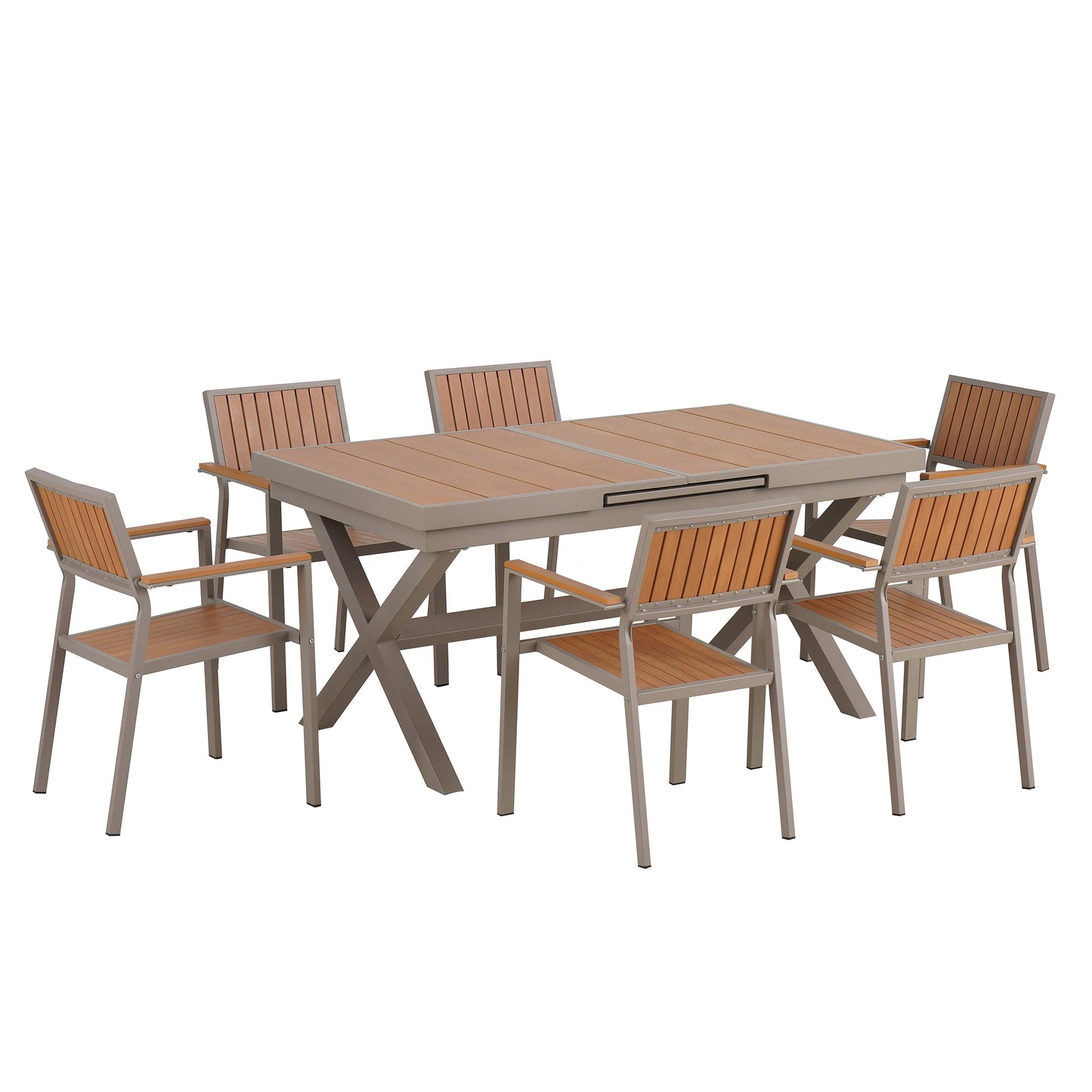 Experience Outdoor Dining Freedom with a Flexible Set Including Six
