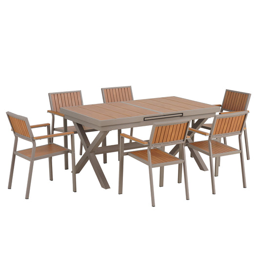 Experience Outdoor Dining Freedom with a Flexible Set Including Six